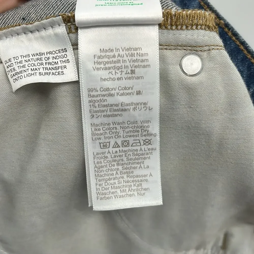 J. Crew Women's Re-96-IDG '96 Low Rise Denim Trousers - 29T - NWOT